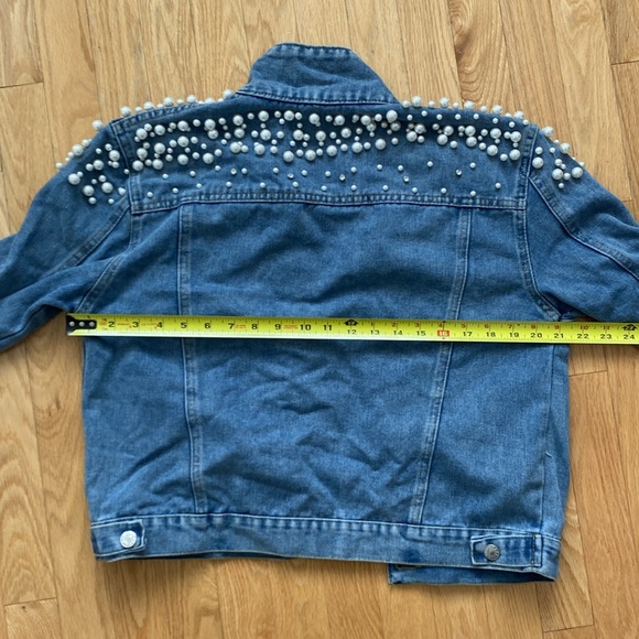 π Distressed denim jacket with pearls and rhinestones π - Picture 10 of 10
